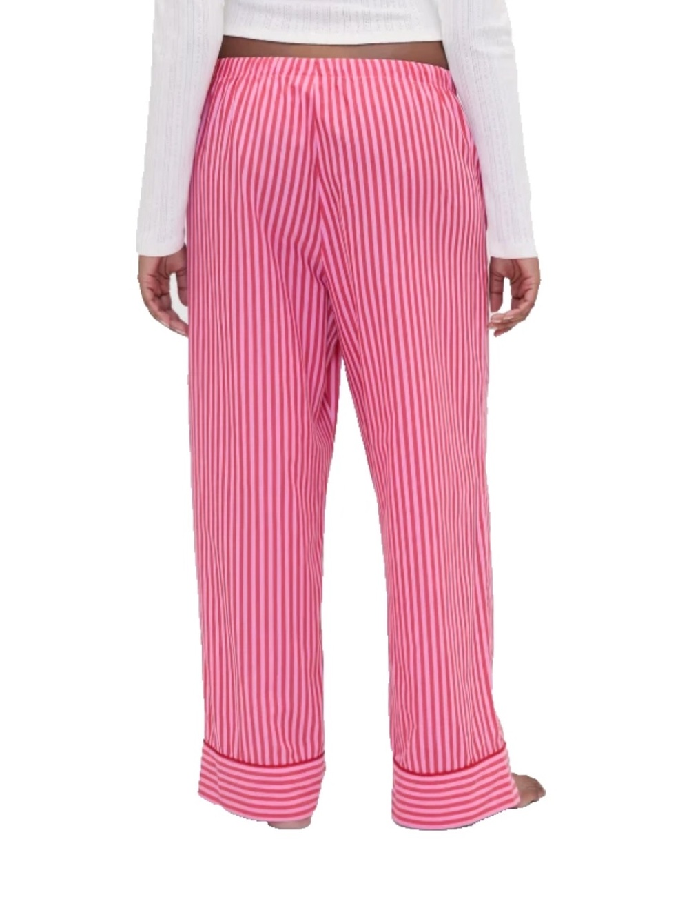 NEW Gap × Summer Fridays Relaxed Poplin Stripe PJ Pants Red + Pink Stripes XL - Picture 4 of 9